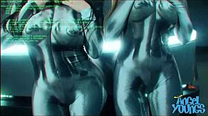 Check out this futuristic cyber truck threesome with Angel and Violet Myers 😘