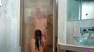 Passionate Couple Enjoys Detailed Morning Sex in Wet Steamy Shower