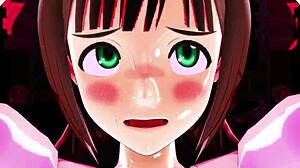 3d cartoon hentai with detailed Haruka’s sensual moves in action