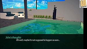 Redhead teen explores erotic ass in cartoon game