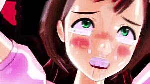 3d cartoon hentai with detailed Haruka’s sensual moves in action