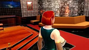 Super busty redhead slamming hard in wild 3D action