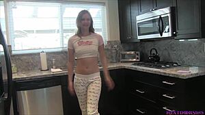 Stella's Tight Hairless Pussy in Wet Morning Ride