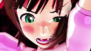 3d cartoon hentai with detailed Haruka’s sensual moves in action