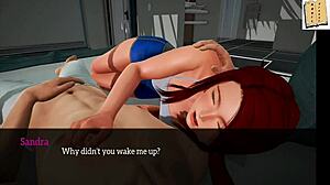 Redhead teen explores erotic ass in cartoon game
