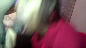 Homemade blowjob submission with ebony sucking and swallowing
