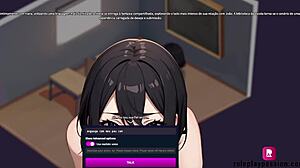 Japanese teen student explores wild fantasies on web chat with anime hentai vibe