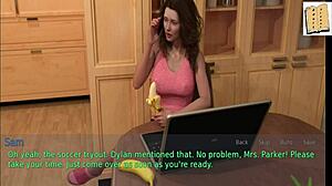 a wife and her stepmother enjoy a homemade game together