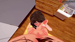 aunt cass blowjob in 3d cartoon fantasy. cassidy hamada sucks in big hero scene.