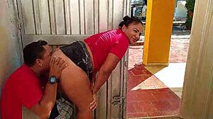 Horny Latina Stepsister Flashing and Fucking Stepbrother Outdoors