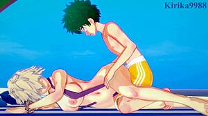 himiko toga, mitsuki bakugo, and izuku midoriya in wild 3d hentai sex - my hero academia