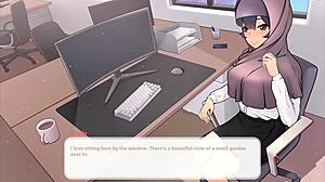 Tsundere character in anime game teases with perfect cleavage