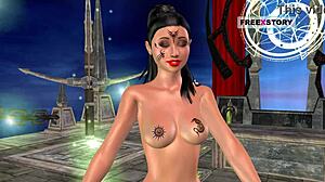 Wow, This 3D Cartoon Indian Girl Masturbates with a Banana!