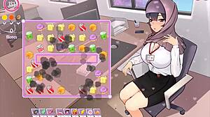 Tsundere character in anime game teases with perfect cleavage