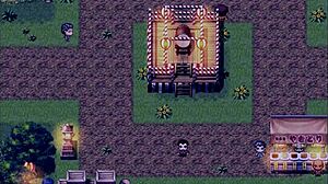 tanned girl natsuki in hentai game ep 35, exhibitionist peeing making pussy wet