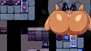 tanned girl natsuki in hentai game ep 35, exhibitionist peeing making pussy wet