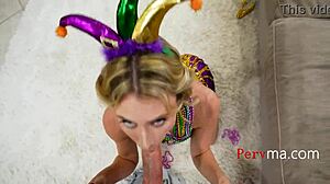 yo stepmom, loving those mardi gras beads while riding me