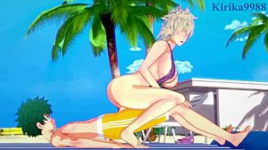 himiko toga, mitsuki bakugo, and izuku midoriya in wild 3d hentai sex - my hero academia