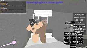 in this roblox scene the cute girl gets bent over for anal doggystyle and riding