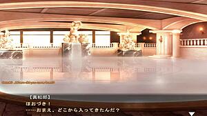 Maid-san explodes in boin game scene with huge tits!