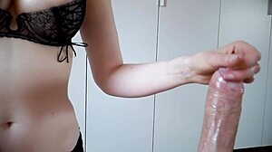 Amateur Demonstrates Slow Lubed Handjob On Monster Cock.