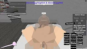 in this roblox scene the cute girl gets bent over for anal doggystyle and riding
