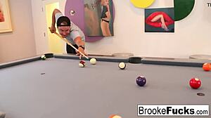 Brooke The Milf Plays Billiards With Big Tits And Pussy