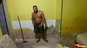 Seduce the hired bricklayer at home