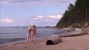 yo, check this blonde with big tits bathing at sea, so hot!