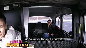 Female fake taxi, Wanna see Czech lesbians strap on in my cab?