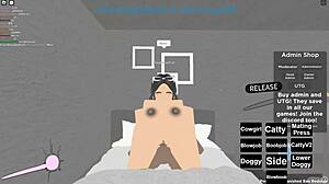 in this roblox scene the cute girl gets bent over for anal doggystyle and riding