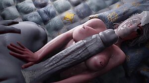Futa chick enjoys hot sex with a monster cock