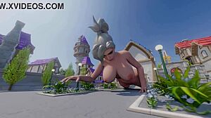 Mercy Outgrows Blizzard World Spawn in Tall, Kinky Crossdressing Anime Hentai Scene