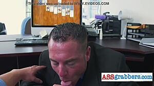 kinky manager corners worker, slamming a fat dildo deep in a wild uniform clash