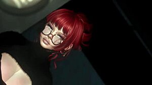 White slut blows in SecondLife outdoor scene