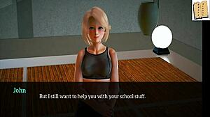 Blonde teen in My New Family 19 faces intense tit action during game