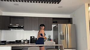 I had anal sex with a curvy brunette I met at the gym, her big tits bouncing.