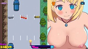 Riding Dildo on Bike in Bounce City Hentai Game