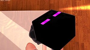 Girlfriend Dresses as Enderman for Wild Hentai 3D Minecraft Play