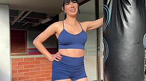 I had anal sex with a curvy brunette I met at the gym, her big tits bouncing.