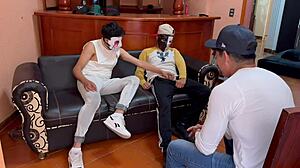 Latino Teen's First Anal Gay Sex in Casting with Huge Cock