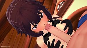 Megumin puts on bikini for hentai fucking in inn