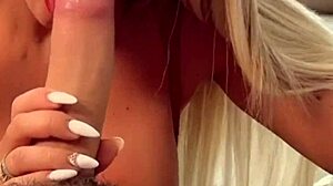 Blonde Sucks Boyfriend's Huge Cock Then Begs for Doggystyle Sex Bent Over