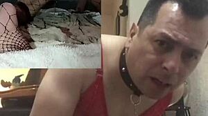 using two dildos in lingerie