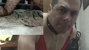 using two dildos in lingerie