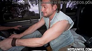 Construction worker in uniform gets tricked into gay oral sex by a man