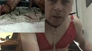 using two dildos in lingerie