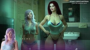 Petite 18yo Redhead Threesome in Public Restroom