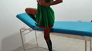 Damn! Indian Elf Nurse Gets Naughty with Dildo on Christmas