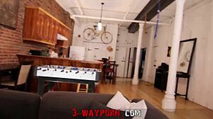 Wow! 3-Way Porn with Intense Cock Sucking in Threesome!